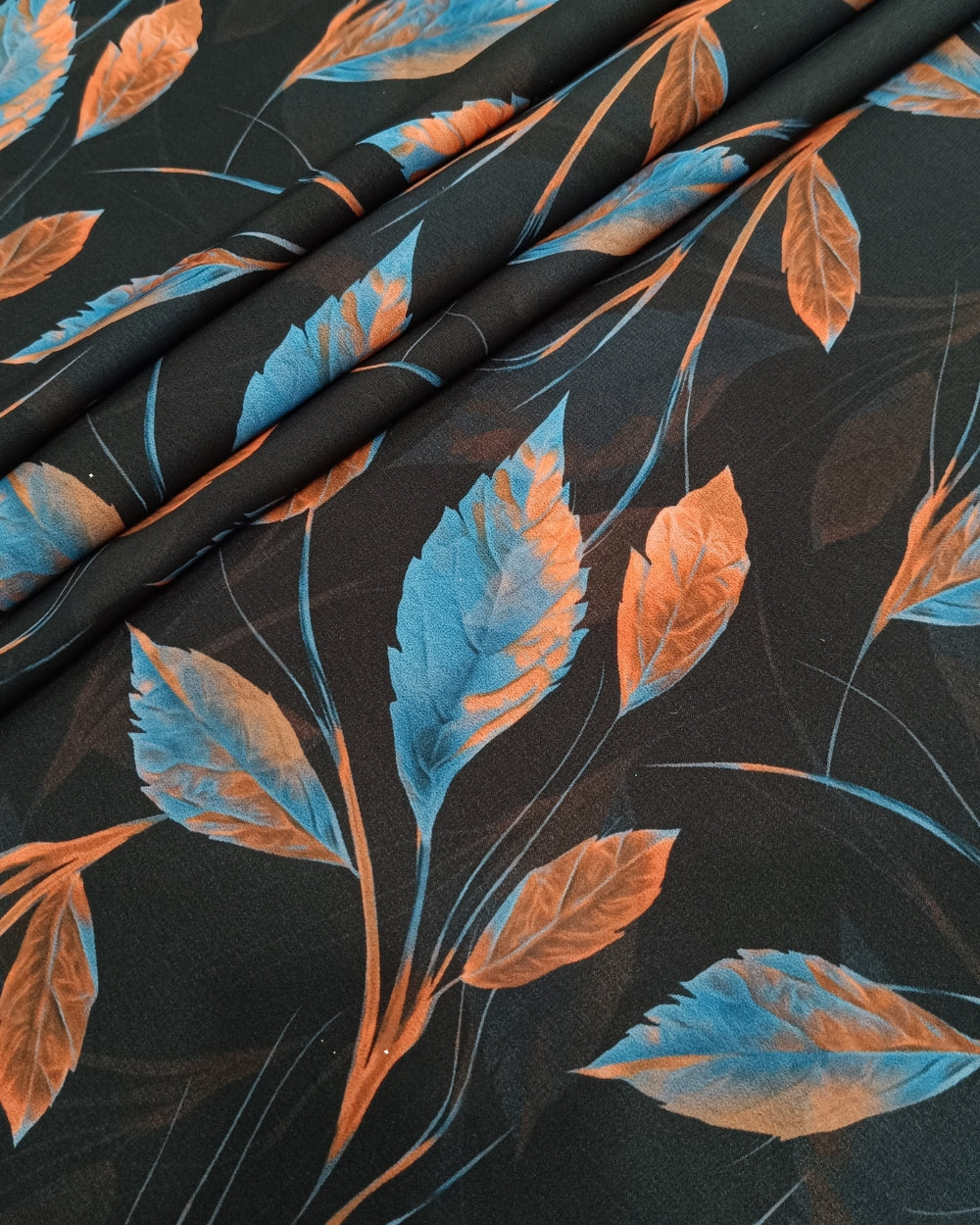 Fox Georgette Digital Print Black Colour 44 Inches Width