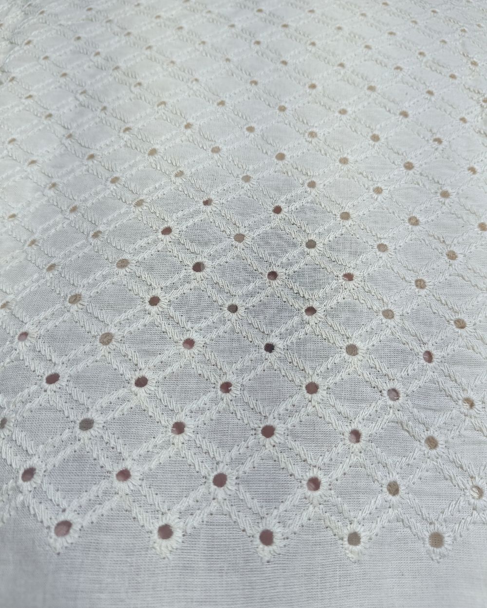 Dyeable Pure Cotton Hakoba Fabric Off White Colour 45 Inches Width