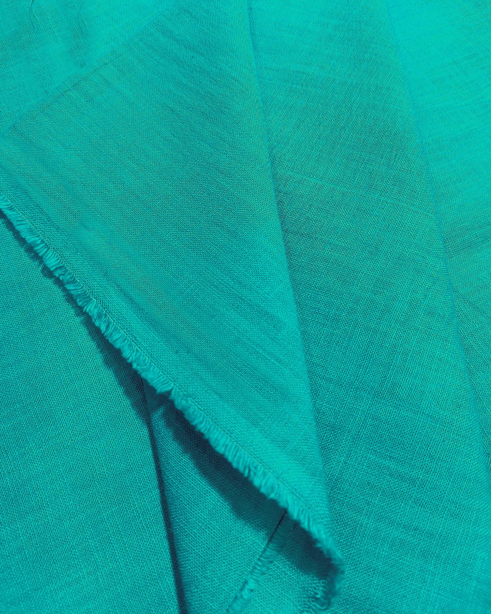 Plain Cotton Linen Peacock Blue Colour 44 Inches Width