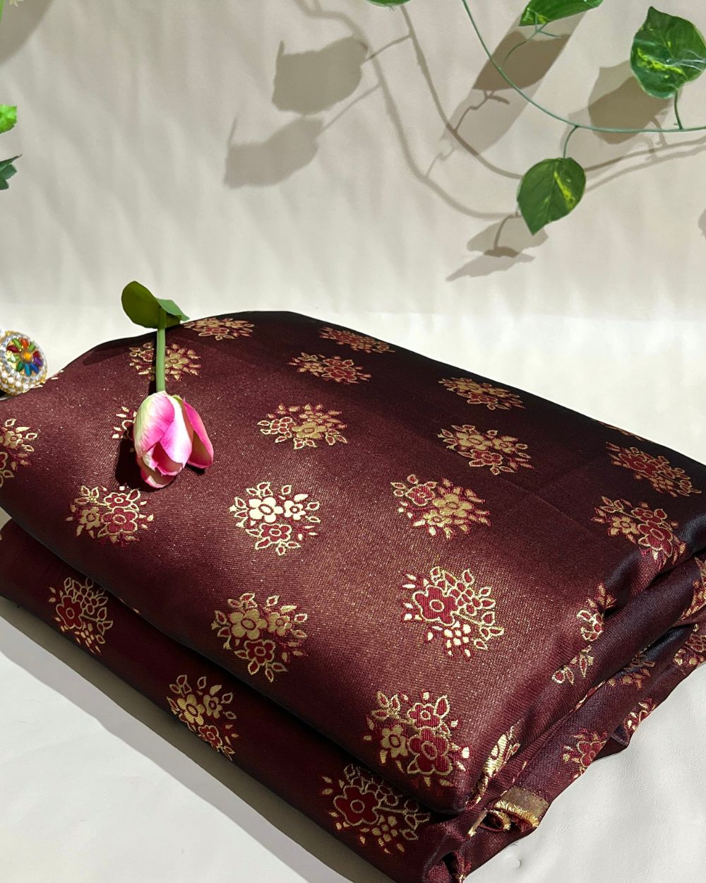 Brocade Coffee Colour 60 Inches Width