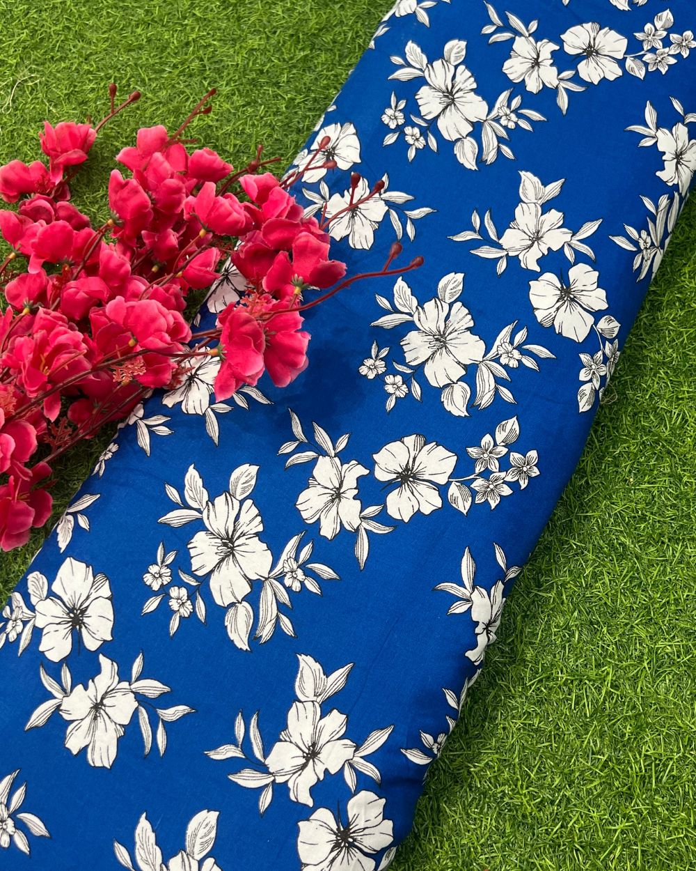 Printed Rayon Blue Colour 52 Inches Width