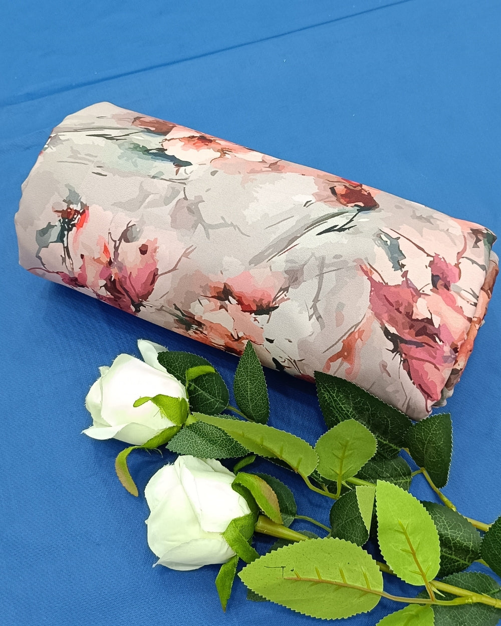 Printed Crepe Digital Pastel Peach Colour 44 Inches Width