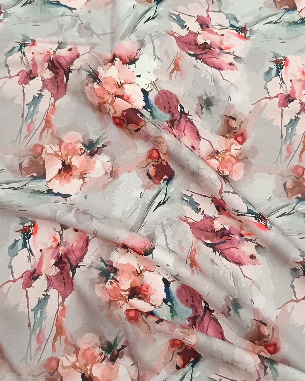 Printed Crepe Digital Pastel Peach Colour 44 Inches Width
