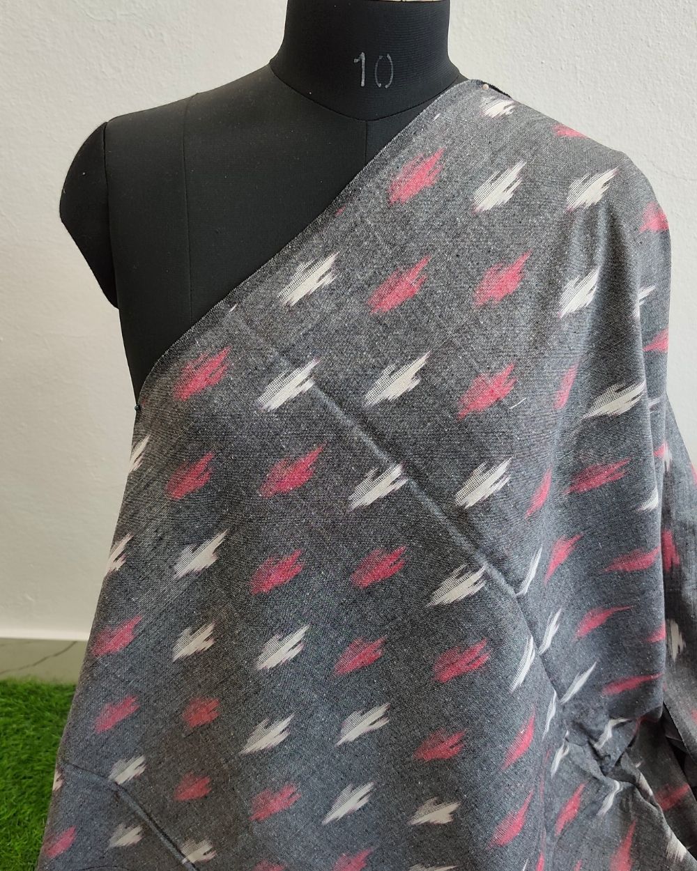 Woven Pure Cotton Ikat Grey Colour 42 Inches Width
