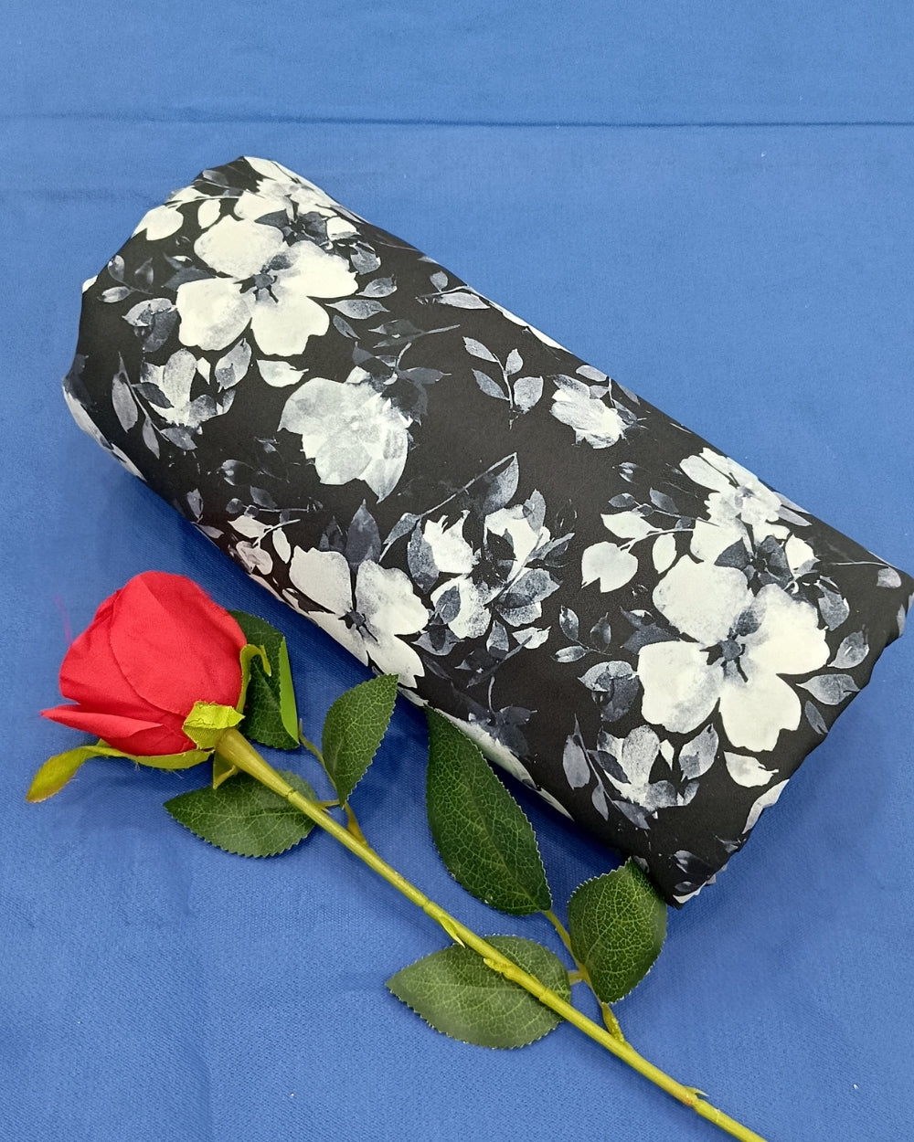 Printed Crepe Digital Black Colour 44 Inches Width