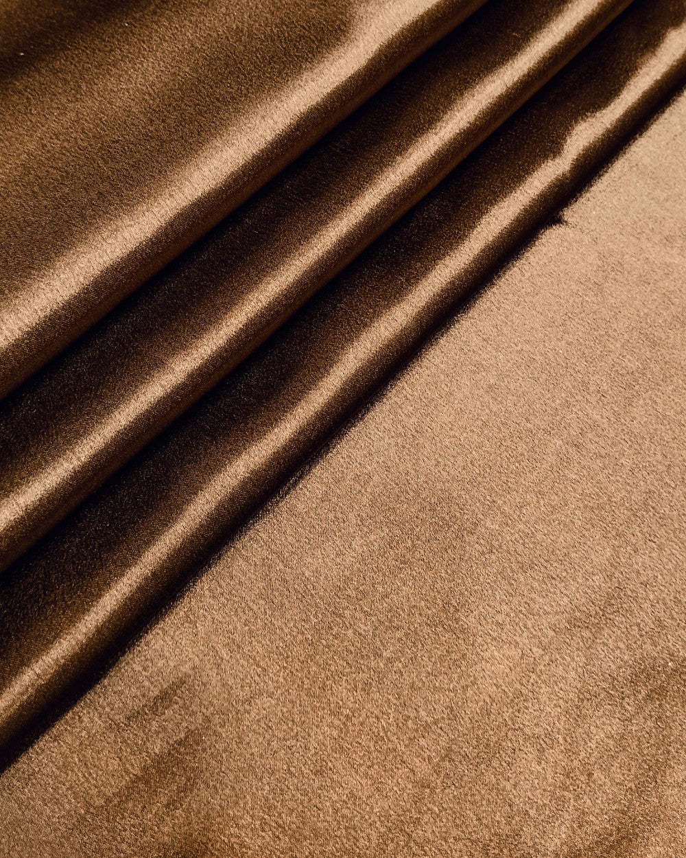 Plain German-Satin Walnut Golden Brown Colour 44 Inches Width