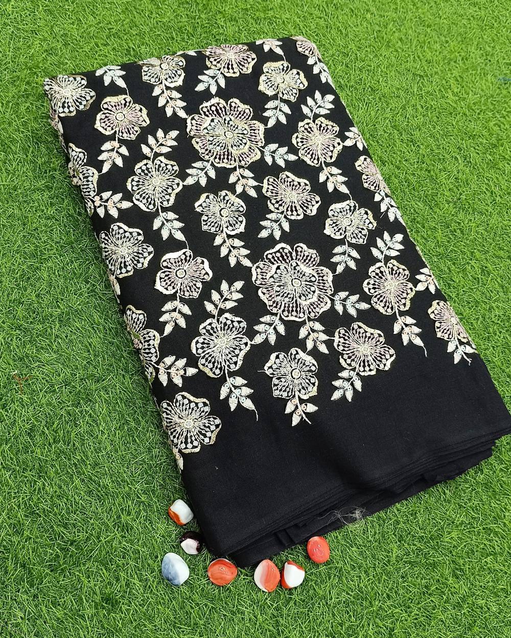 Cotton Work Black Colour 43 Inches Width