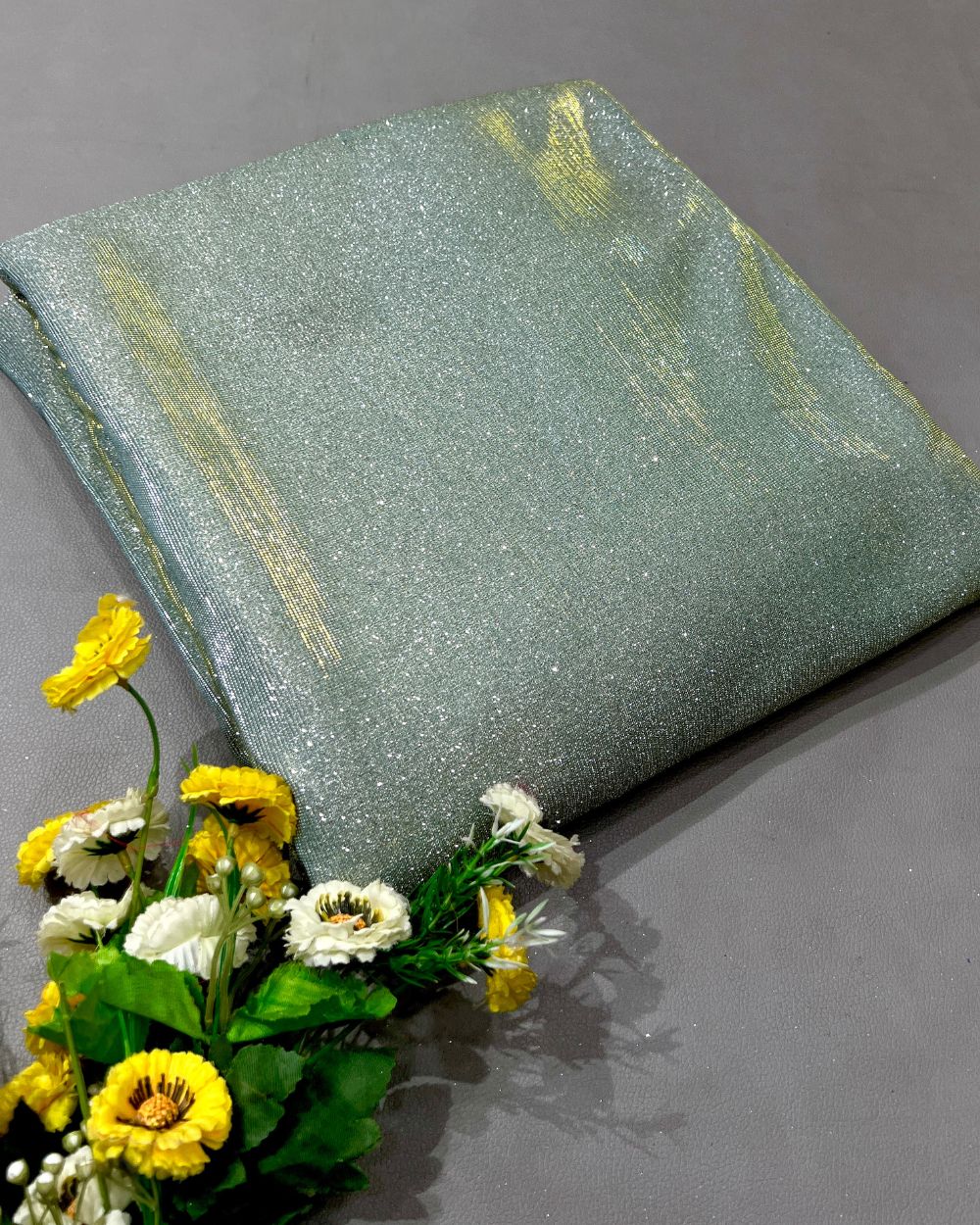 Imported Sparkle Pastel Pista Colour 55 Inches Width