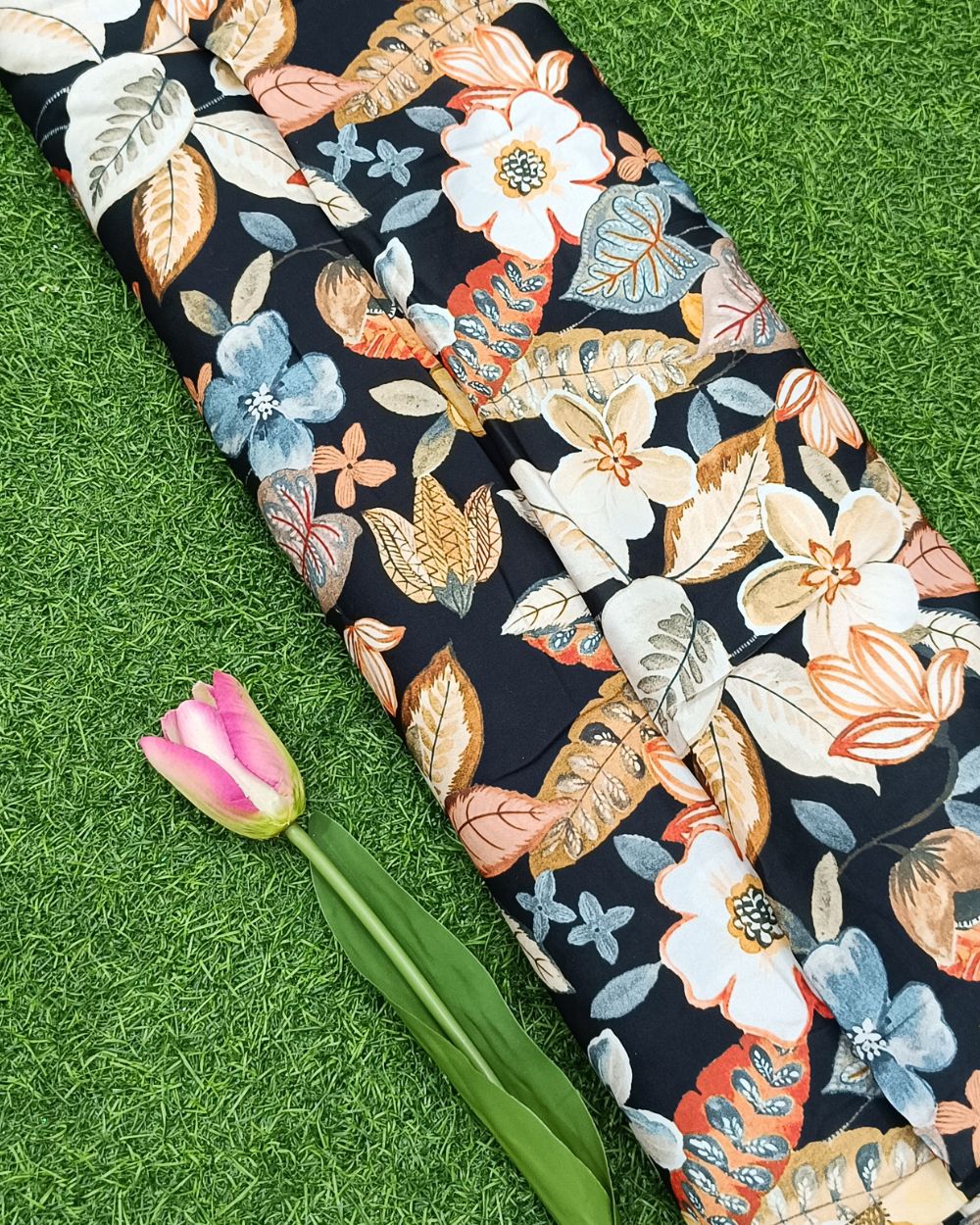 Printed Fiona Black Colour 44 Inches Width