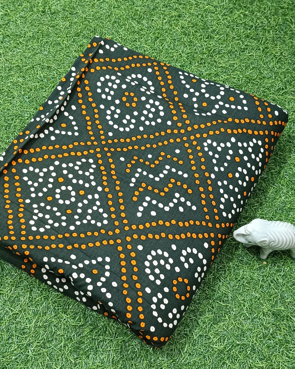 Rayon Bandhani Print Bottle Green Colour 42 Inches Width