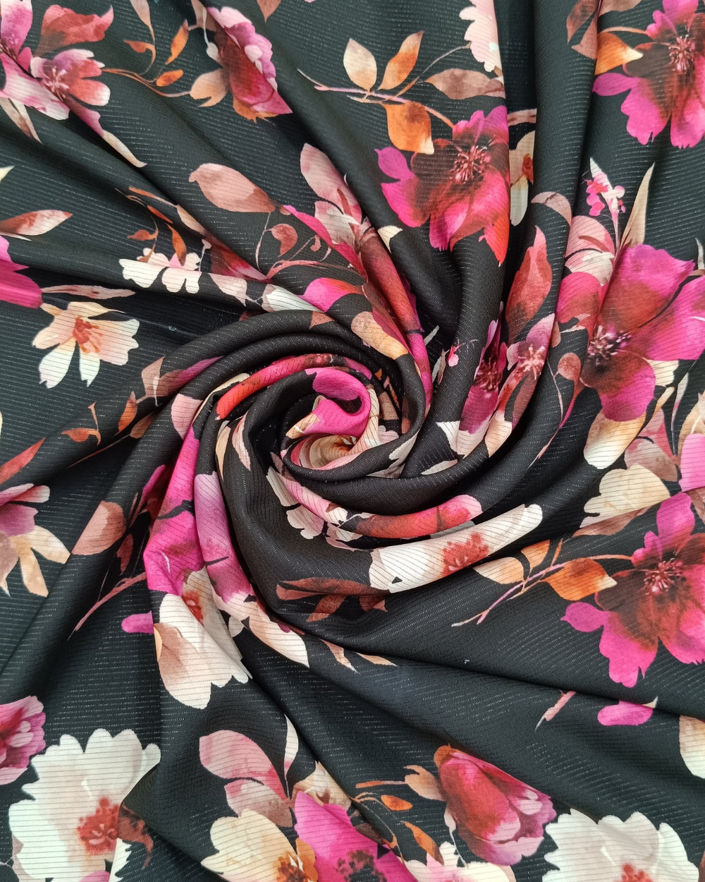 Printed Fiona Shimmer Black Colour 44 Inches Width