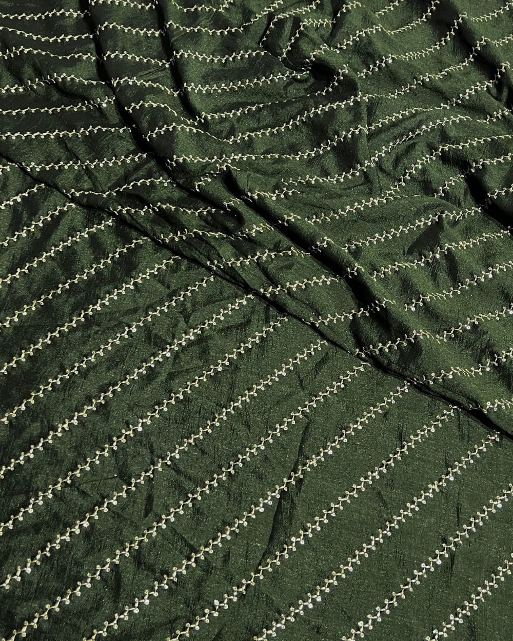 Vichitra Silk Work Dark Mehandi Green Colour 44 Inches Width