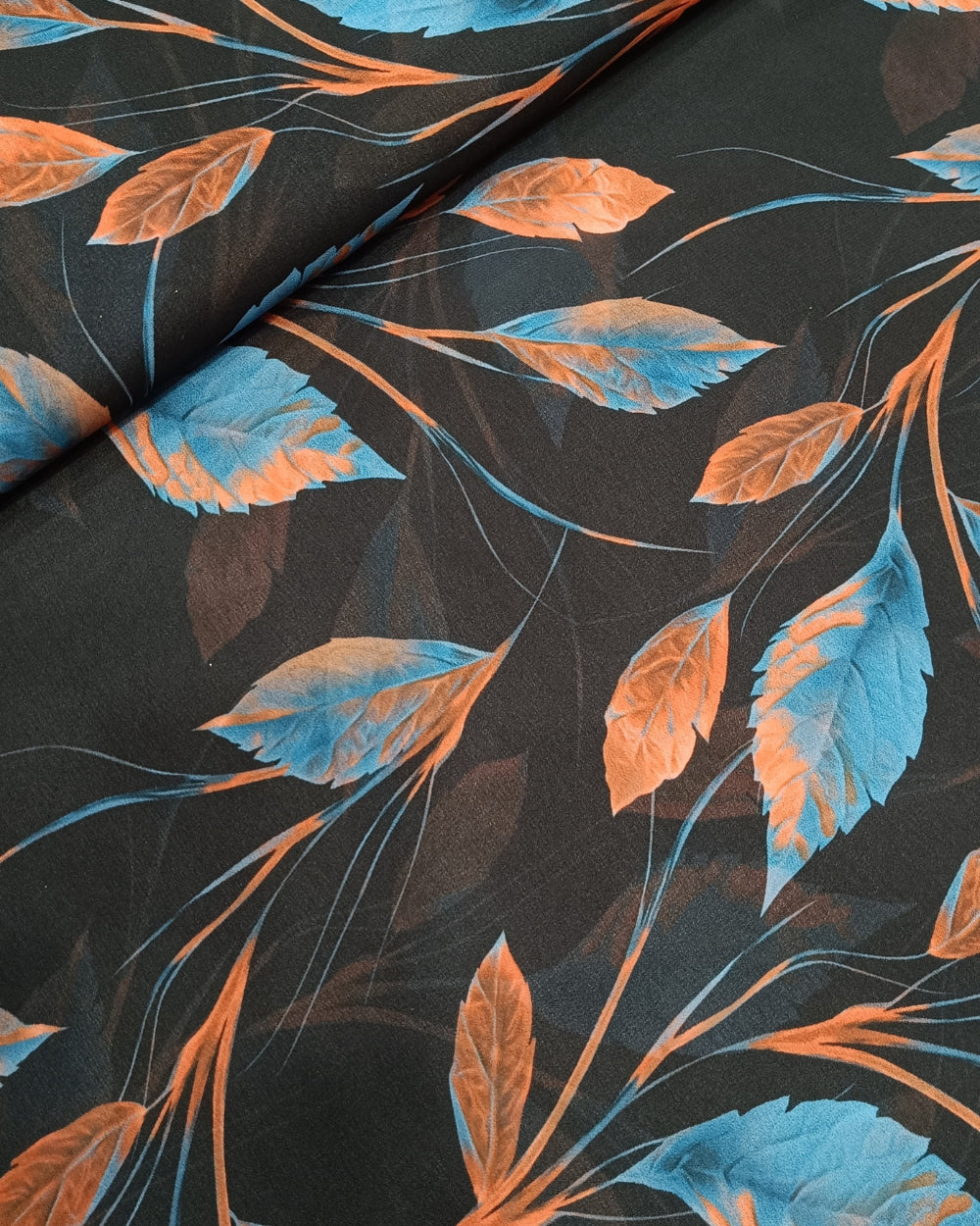 Fox Georgette Digital Print Black Colour 44 Inches Width