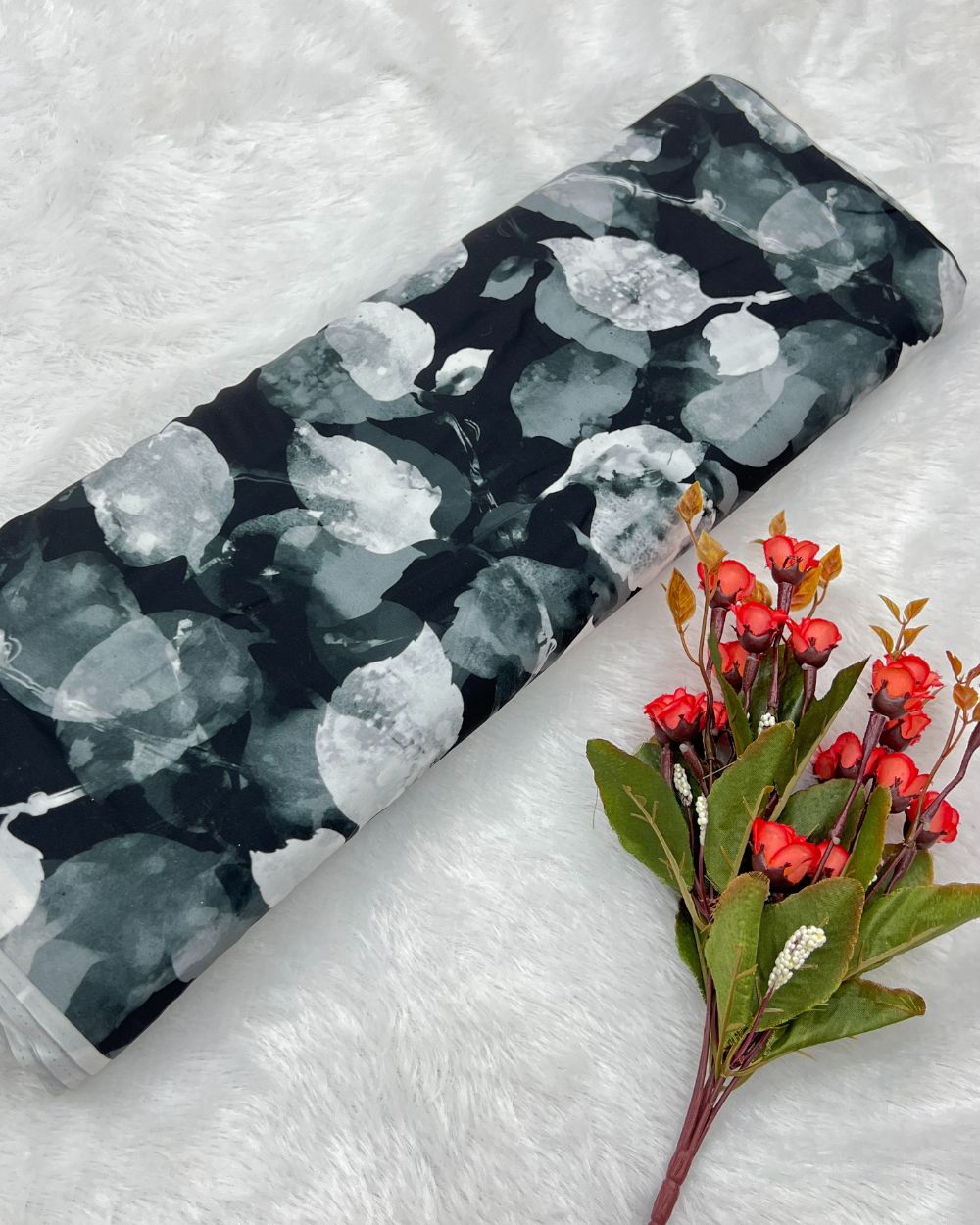 Printed Fiona Black Colour 44 Inches Width