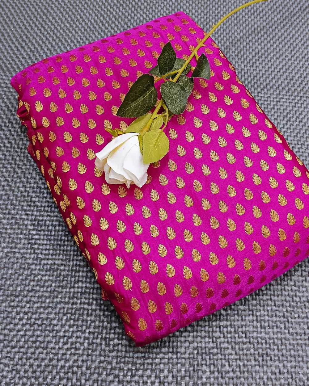 Banarasi Dark Rani Pink Colour 42 Inches Width