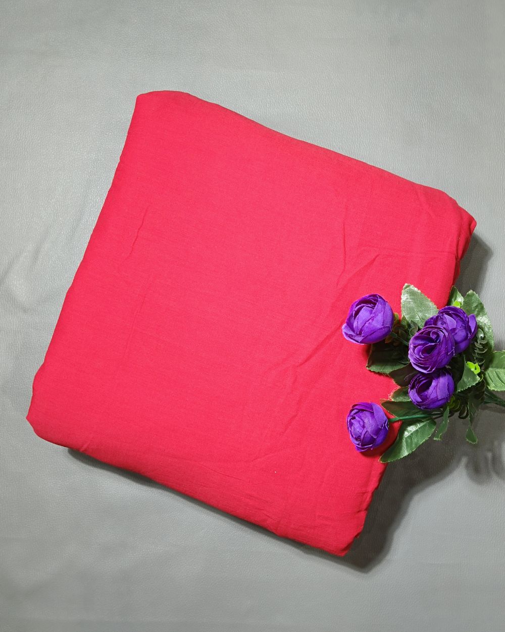 Plain Kora Cotton Red Colour 42 Inches Width