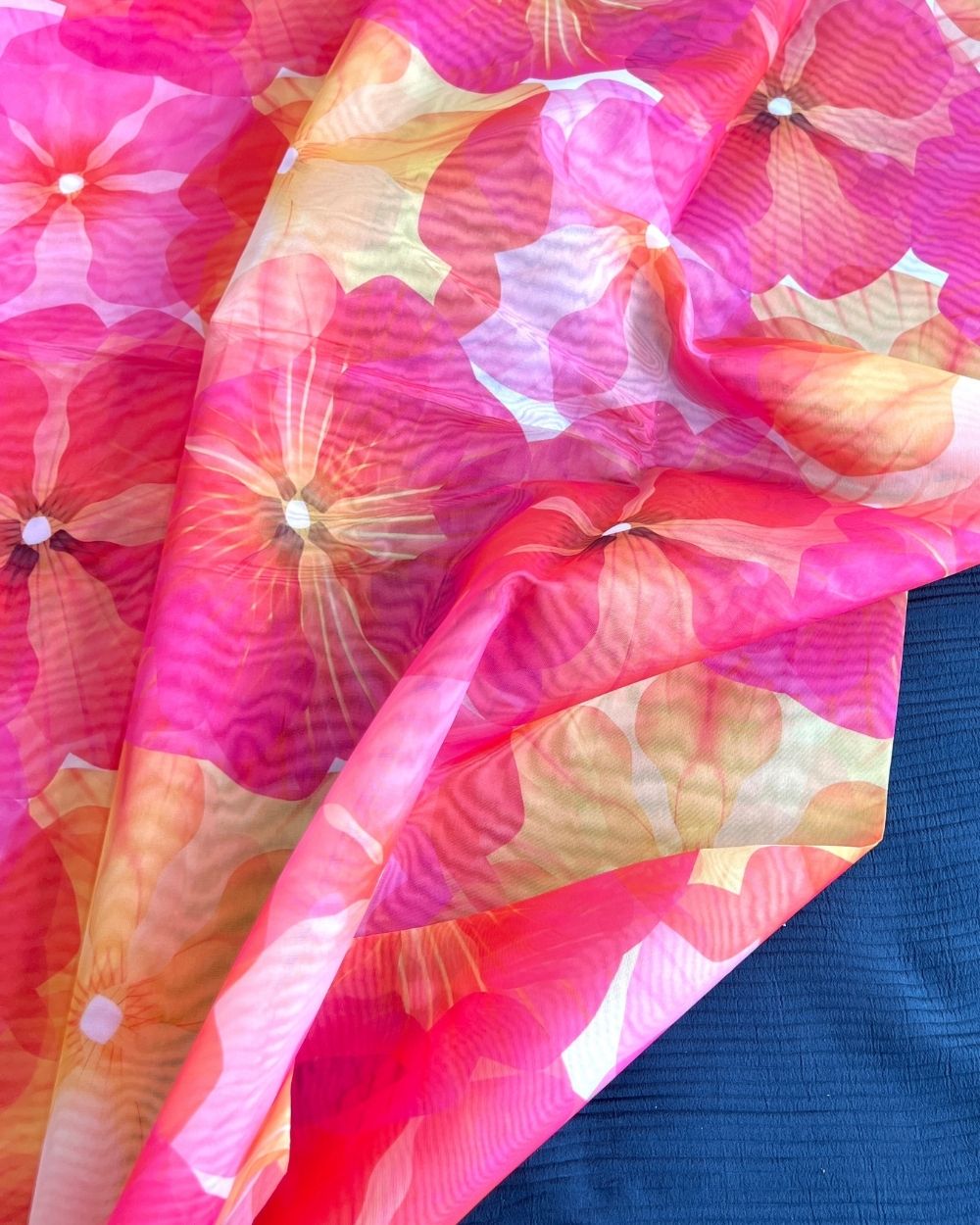 Premium Printed Organza Red Colour 42 Inches Width