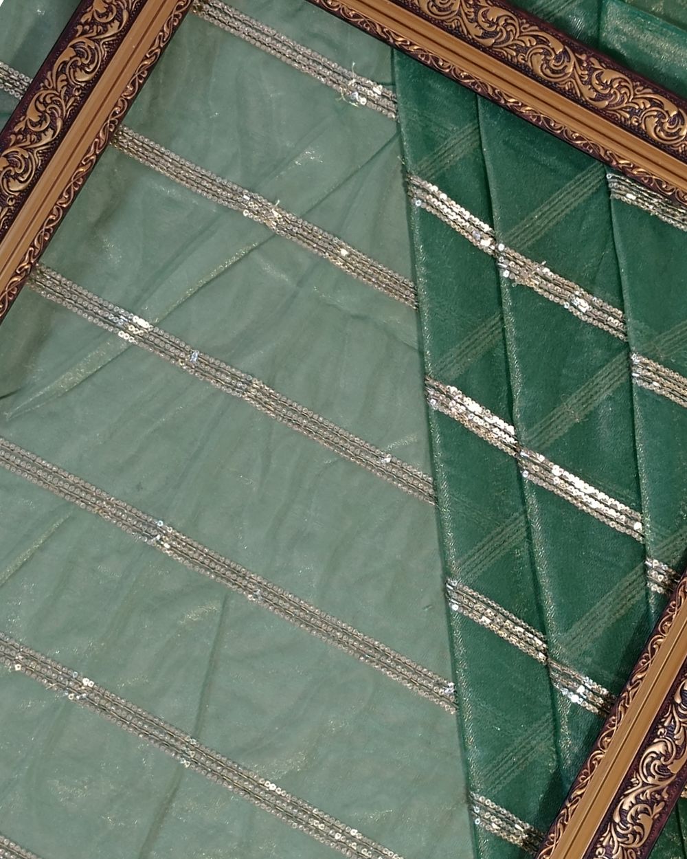 Twill Net Work Green Colour 42 Inches Width