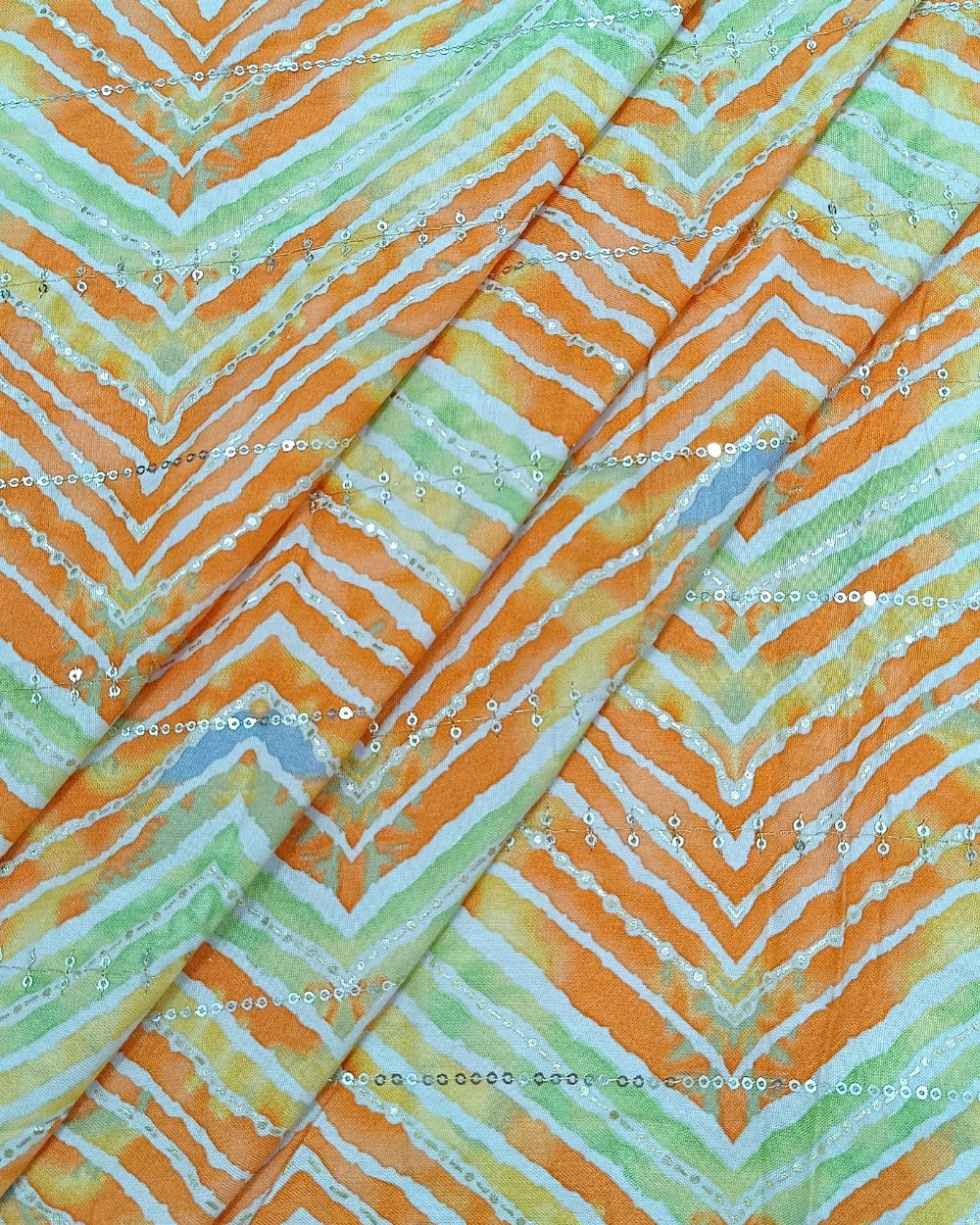 Rayon Sequin Work Multicolor 44 Inches Width