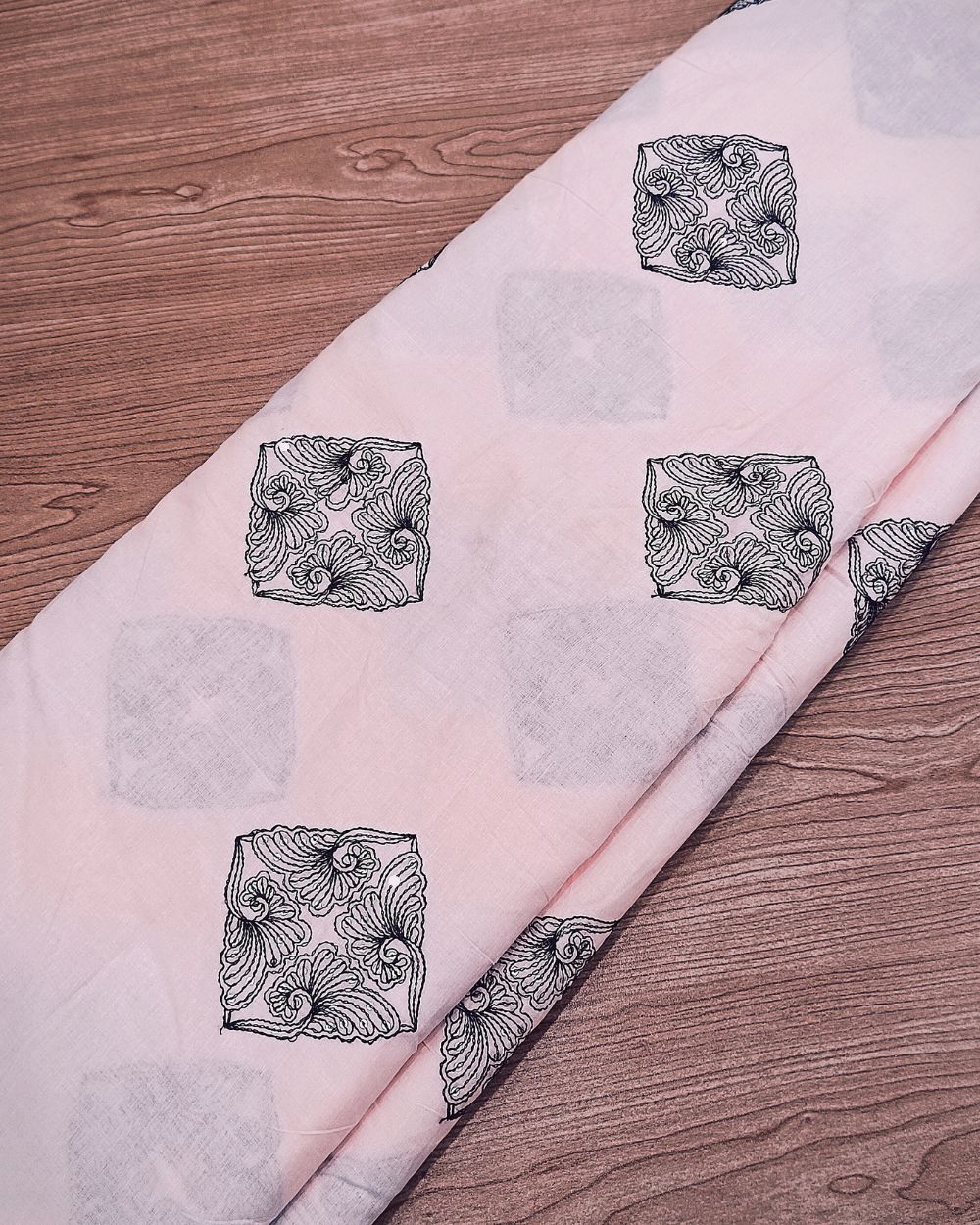 Cotton Work Baby Pink Colour 40 Inches Width
