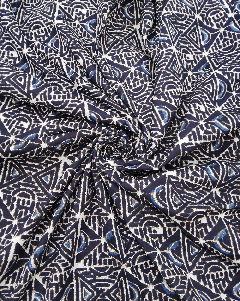 Printed Cotton Navy Blue Colour 43 Inches Width