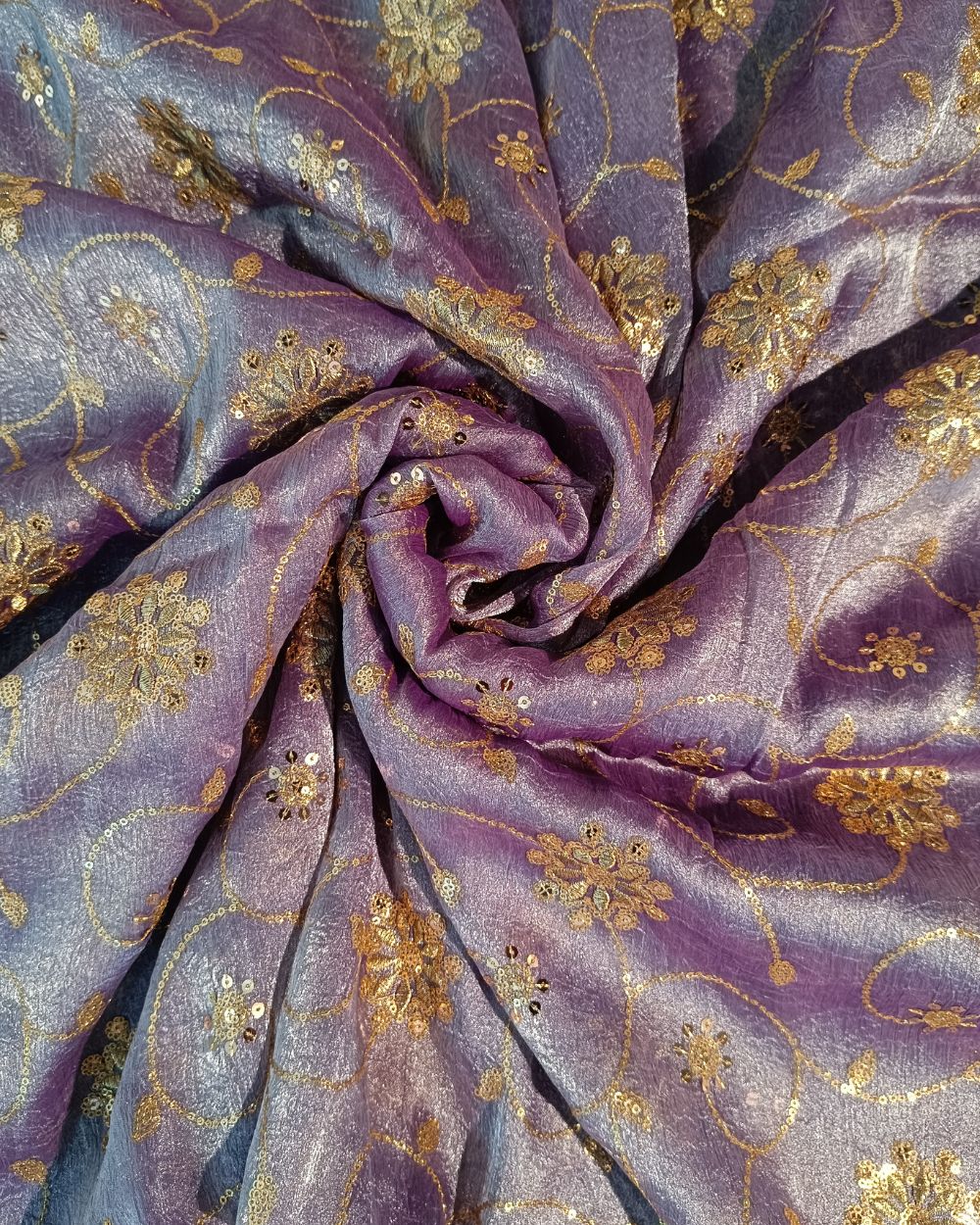 Gold Crush Work Lavender Colour 48 Inches Width