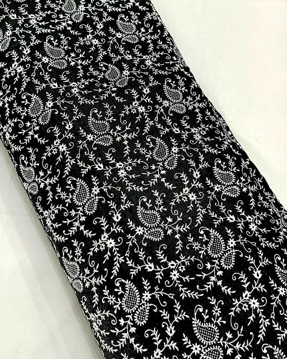 Velvet Sparkle Work Black Colour 45 Inches Width