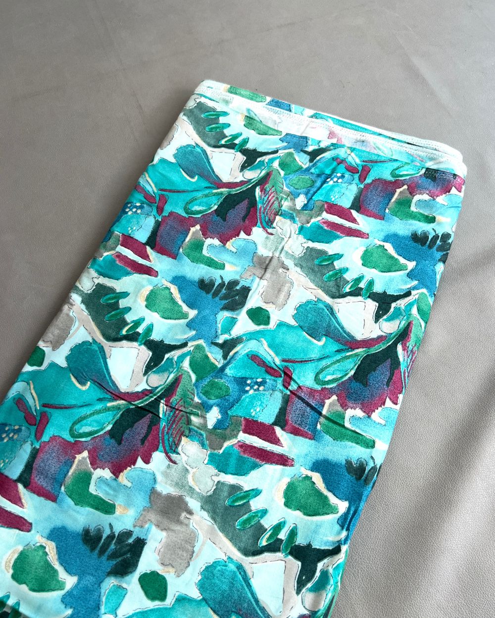 Printed Muslin (Foil) Turquoise Colour 45 Inches Width