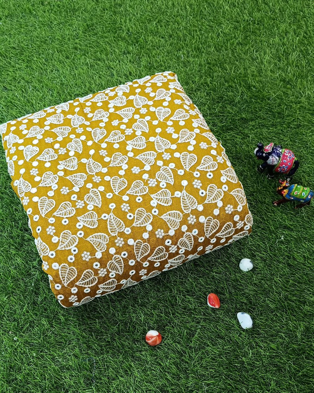 Vichitra Silk Work Mustard Yellow Colour 44 Inches Width