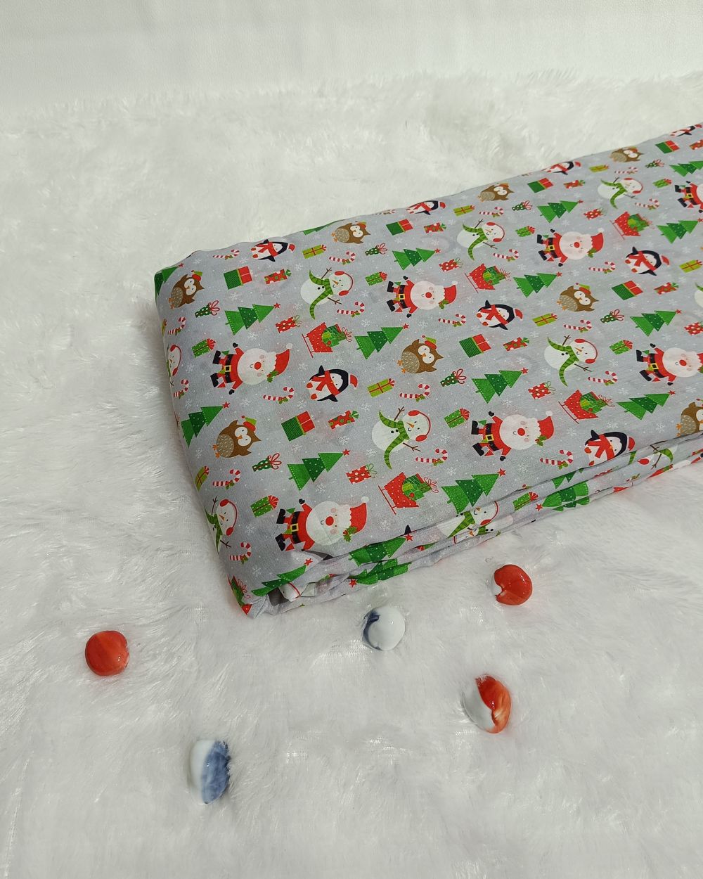 Soft Cotton with Kids Print (Baby/Nursery) Light Grey Colour 42 Inches Width