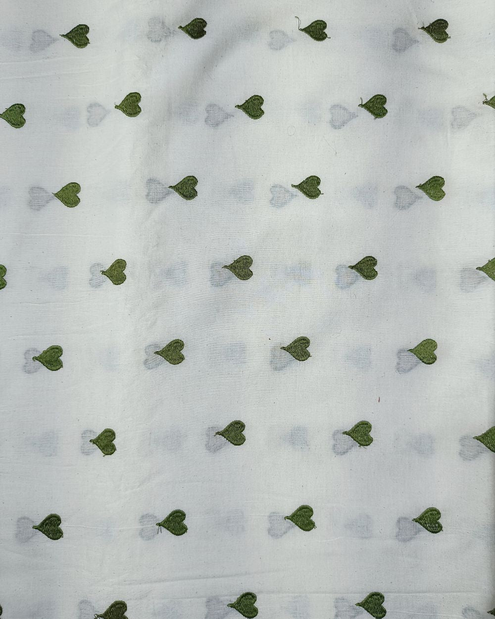 Kora Cotton Work Mehandi Green 45 Inches Width