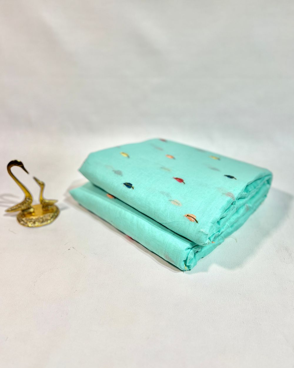 Mal Cotton with Thread Work Light Pista Colour 42 Inches Width