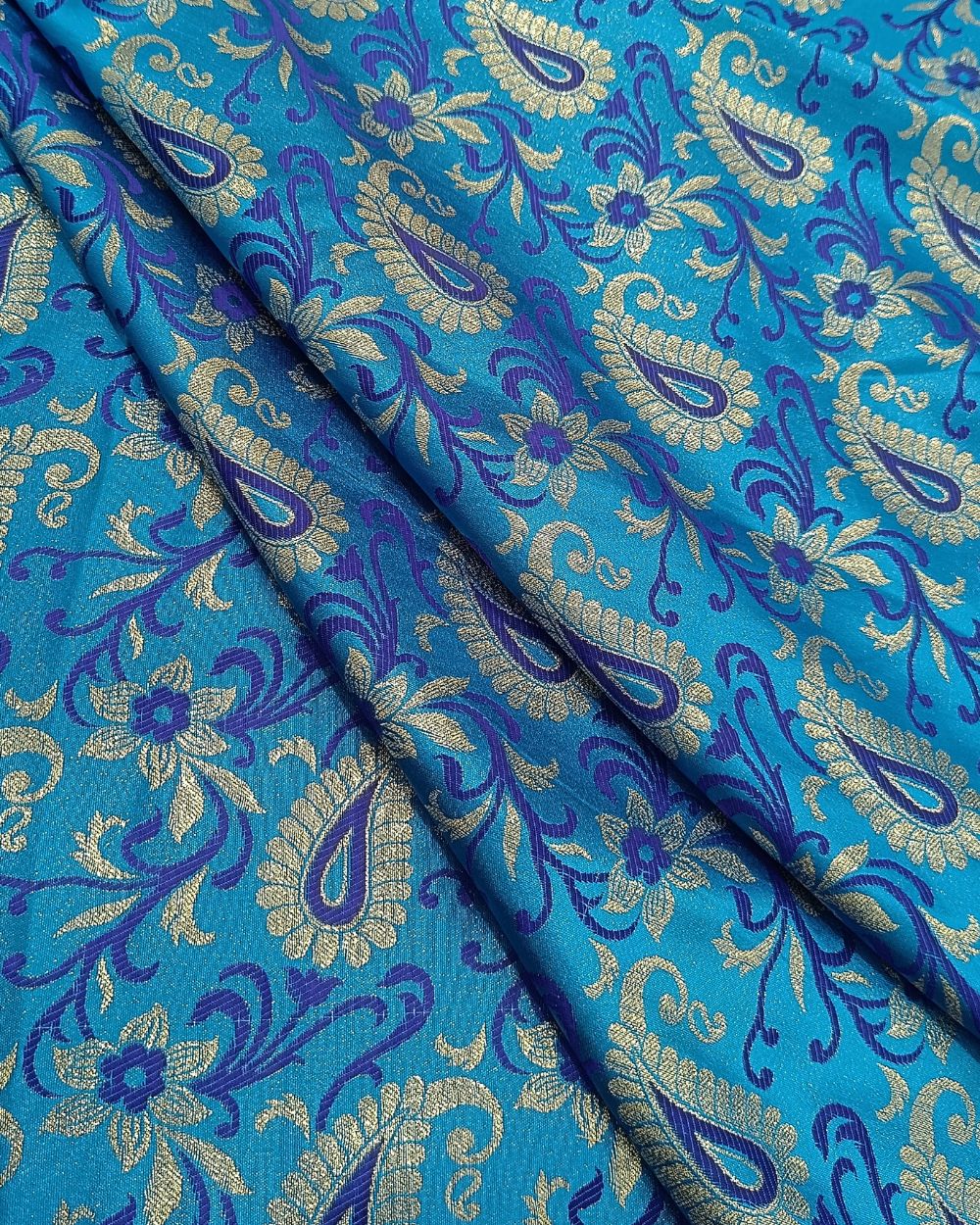 Jacquard Brocade Blue Colour 49 Inches Width