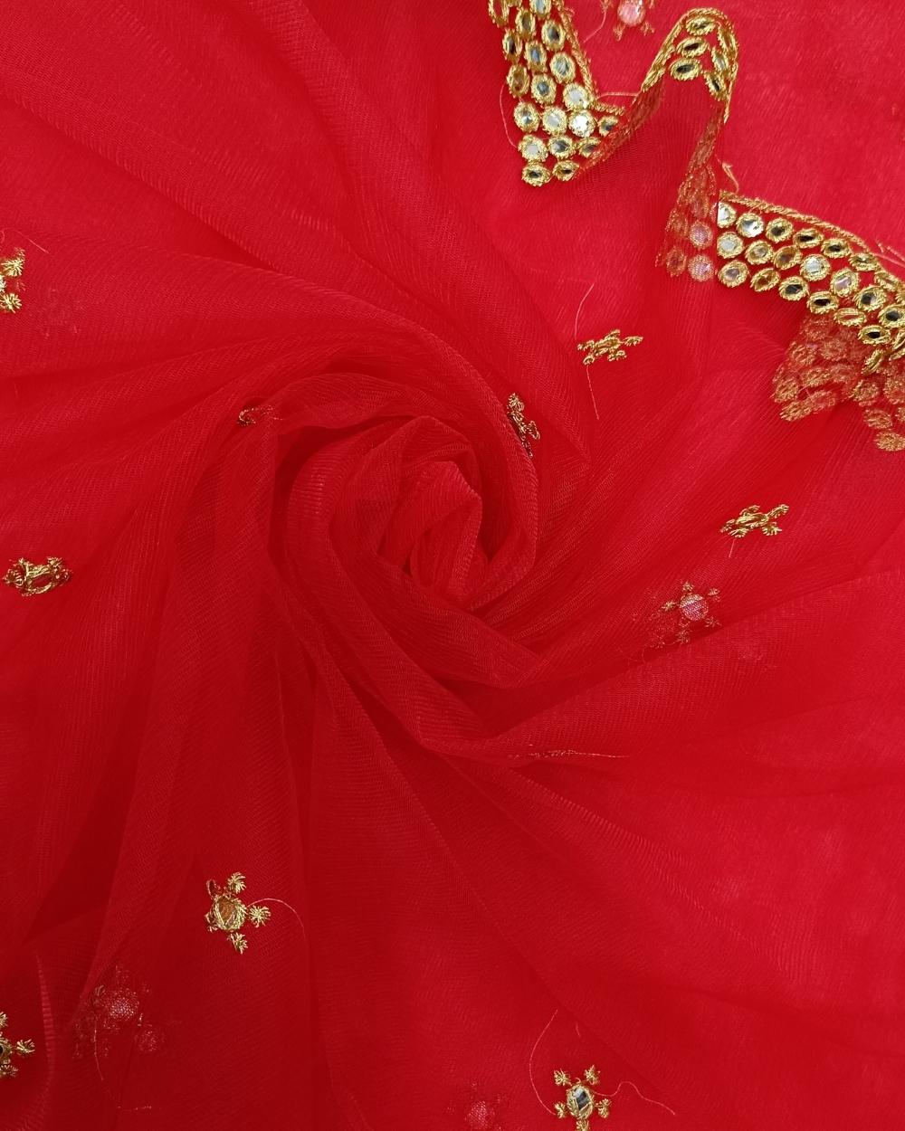Dupatta Net Red Colour 36 Inches Width