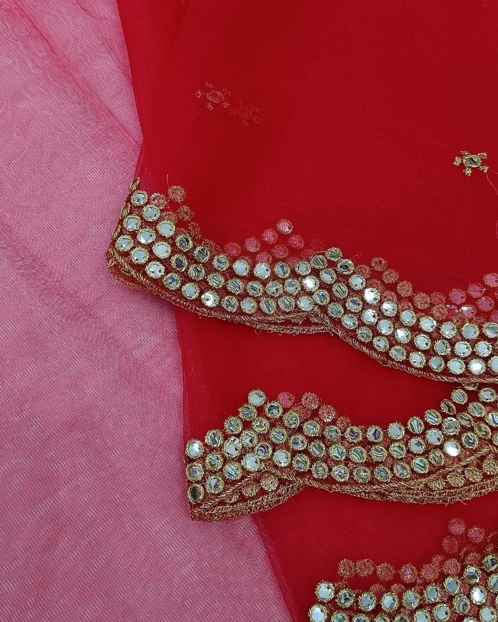 Dupatta Net Red Colour 36 Inches Width