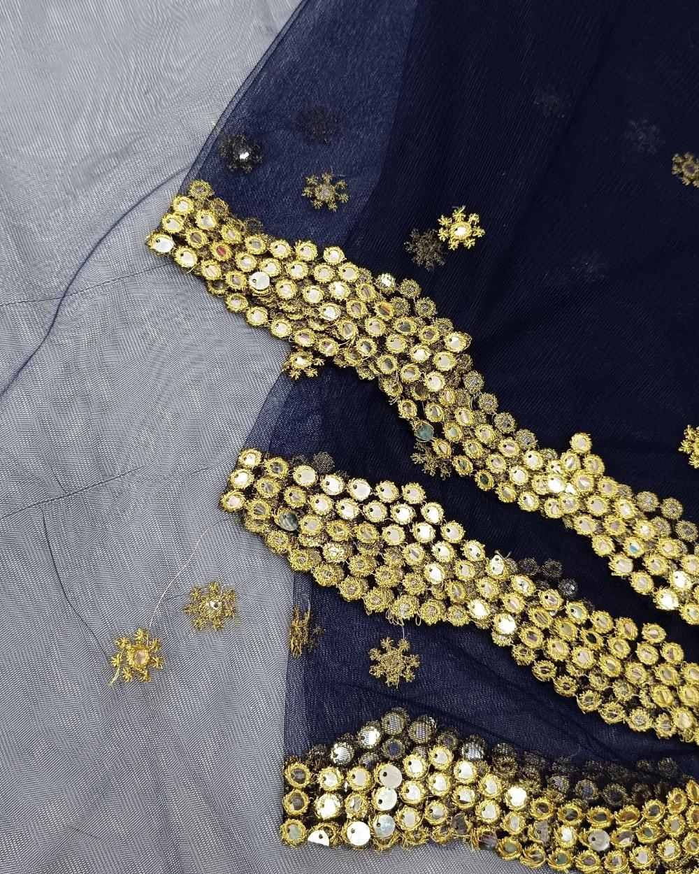 Dupatta Net Navy Blue Colour 36 Inches Width