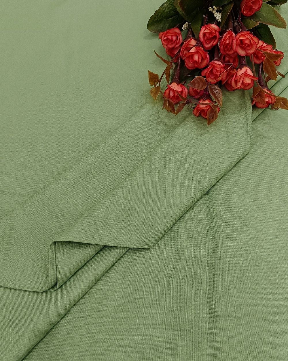 Plain Rayon-cotton Meadow Green Colour 44 Inches Width