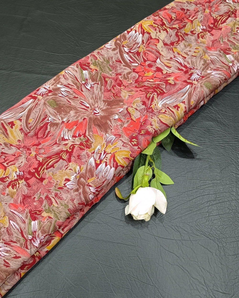 Printed Muslin Modal(Foil) Maroon Colour 43 Inches Width