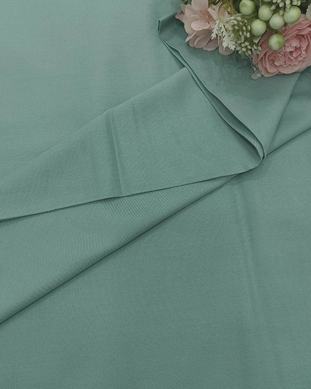 Plain Rayon-cotton Seafoam Blue Colour 44 Inches Width