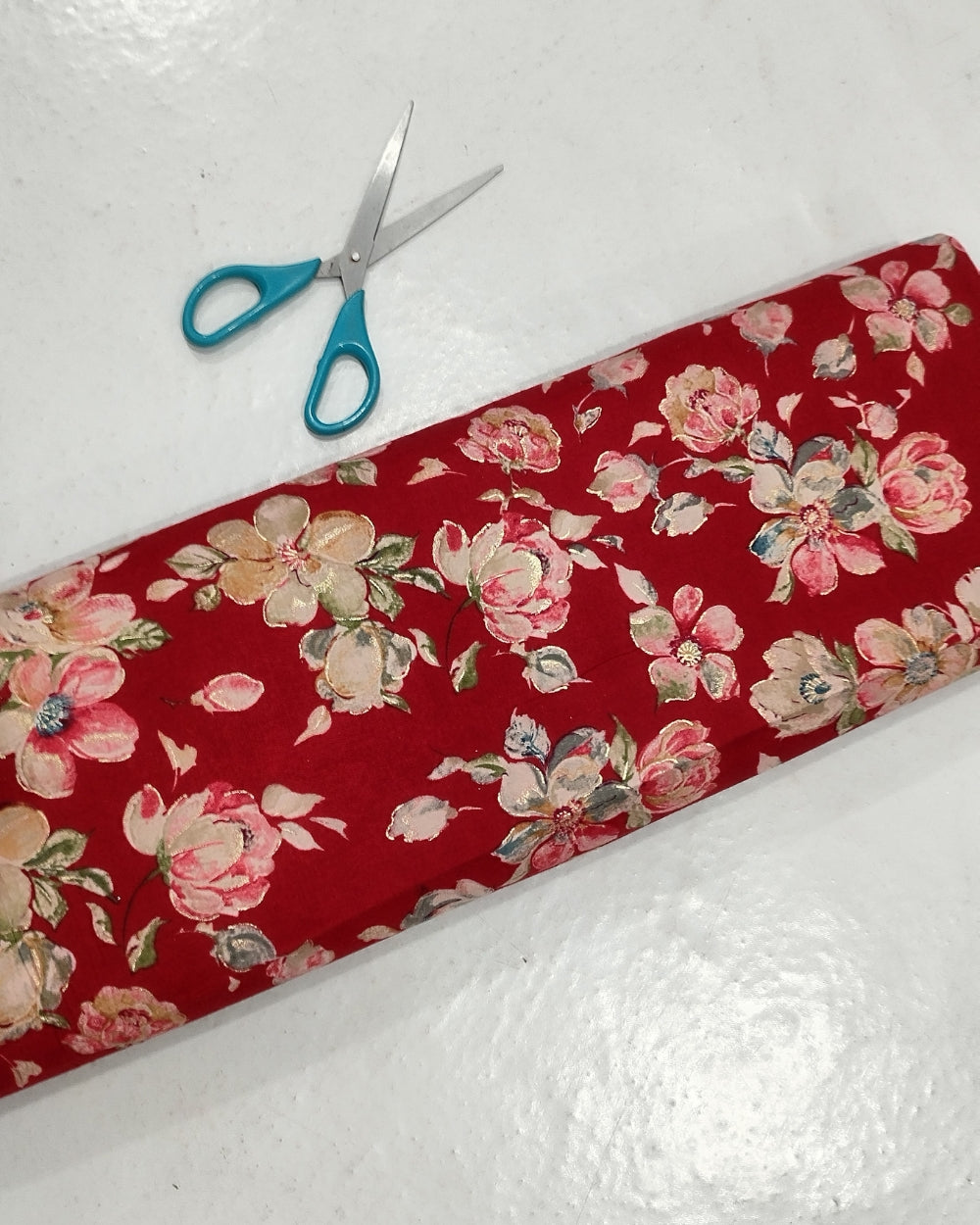 Rayon Foil Digital Print Red Colour 43 Inches Width