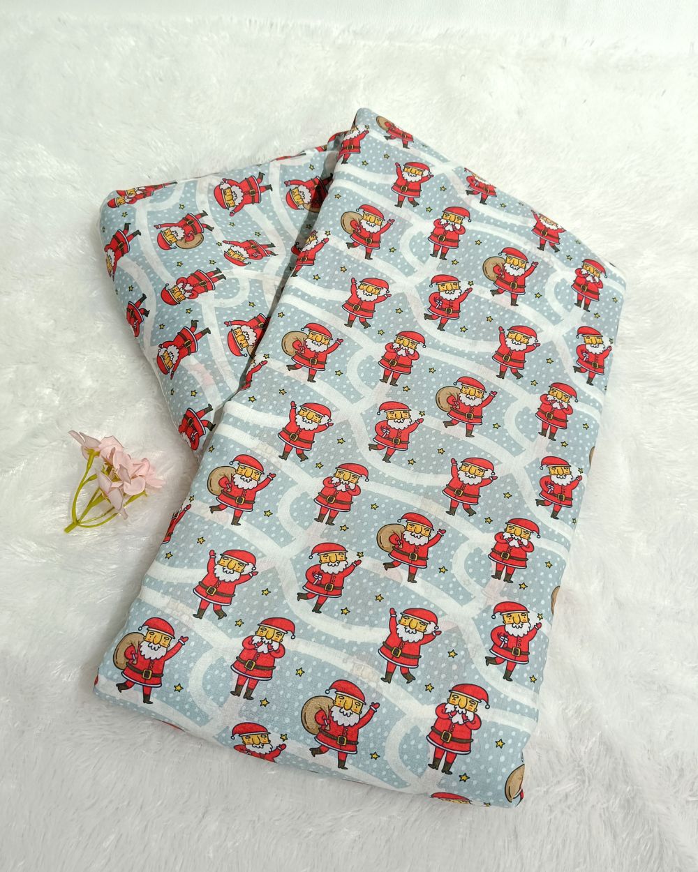 Soft Cotton with Kids Print (Baby/Nursery) Light Sky Blue Colour 42 Inches Width