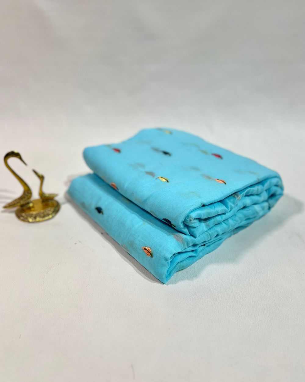 Mal Cotton with Thread Work Sky Blue Colour 42 Inches Width