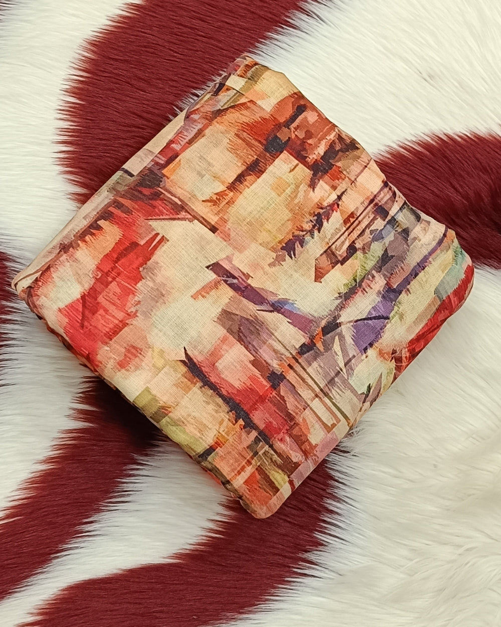 Cotton Linen Feel Abstract Print Multicolor 42 Inches Width