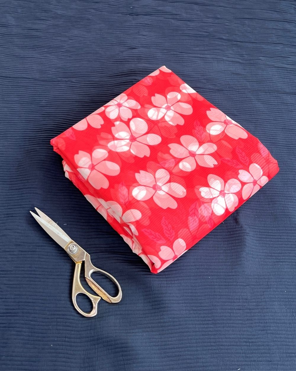 Premium Printed Organza Red Colour 42 Inches Width