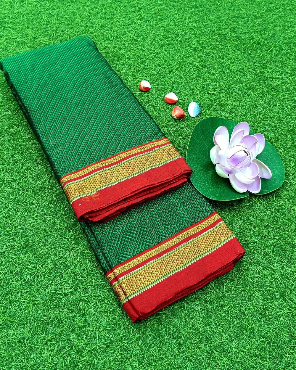 Cotton Khun Dark Green Colour 36 Inches Width