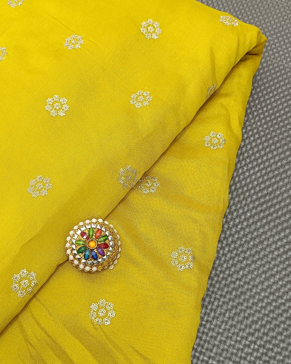 Jute Work Yellow Colour 42 Inches Width
