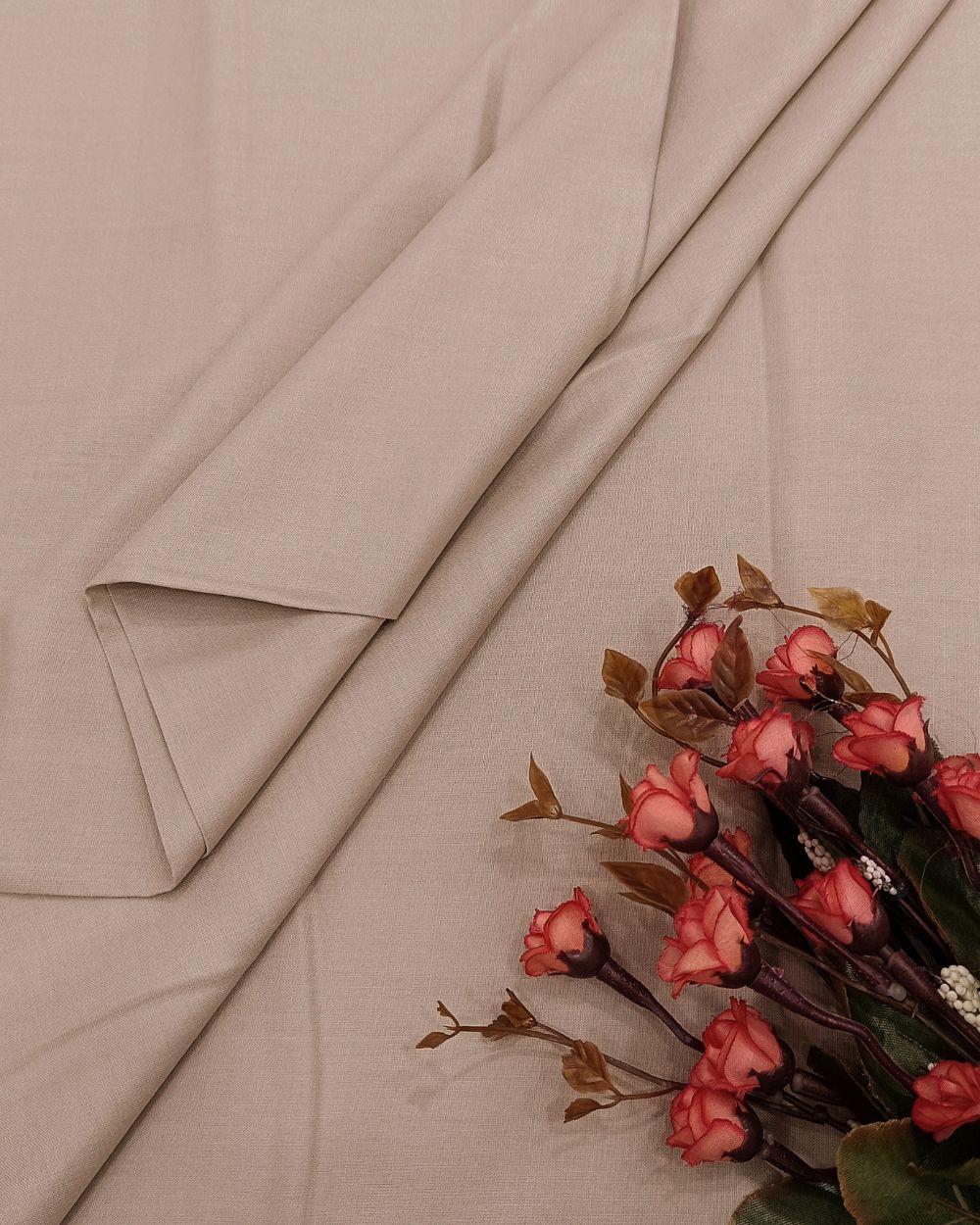 Plain Rayon-cotton Butter Cream Colour 44 Inches Width