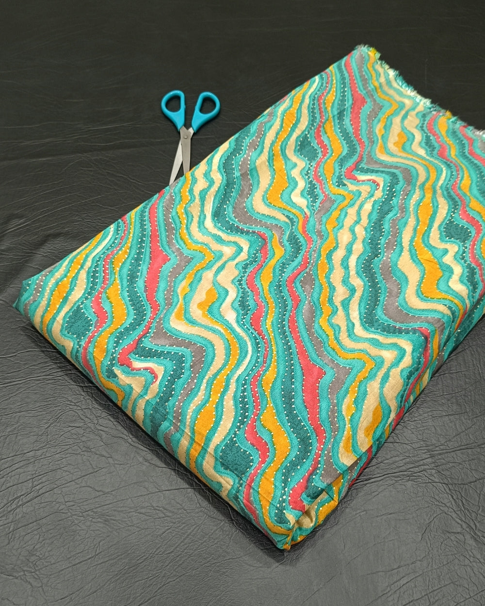 Printed Muslin Modal(Foil) Blue Colour 43 Inches Width