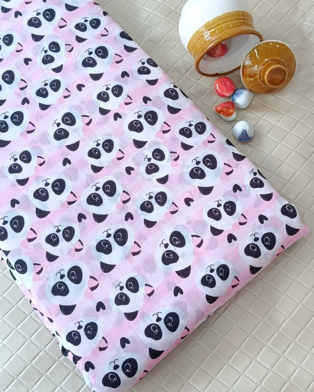 Soft Cotton with Kids Print (Baby/Nursery) Baby Pink Colour 44 Inches Width