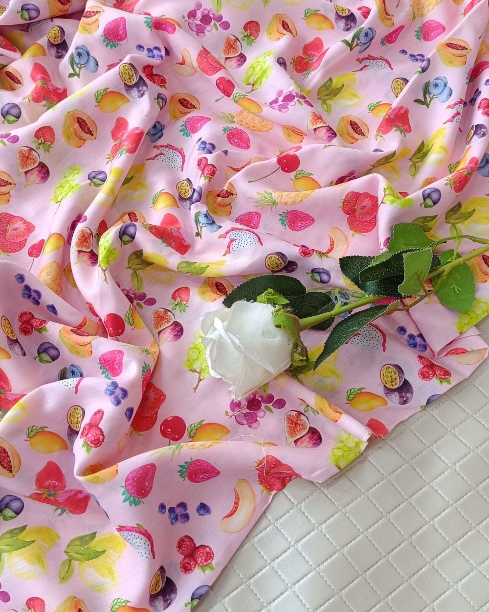 Soft Cotton with Kids Print (Baby/Nursery) Baby Pink Colour 44 Inches Width